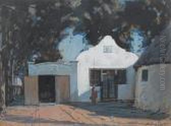 A Cape Dutch House Oil Painting by Sydney Carter