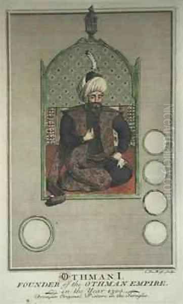 Osman I (1259-1326) founder of the Ottoman Empire in the year 1300 Oil Painting by Claude du Bose