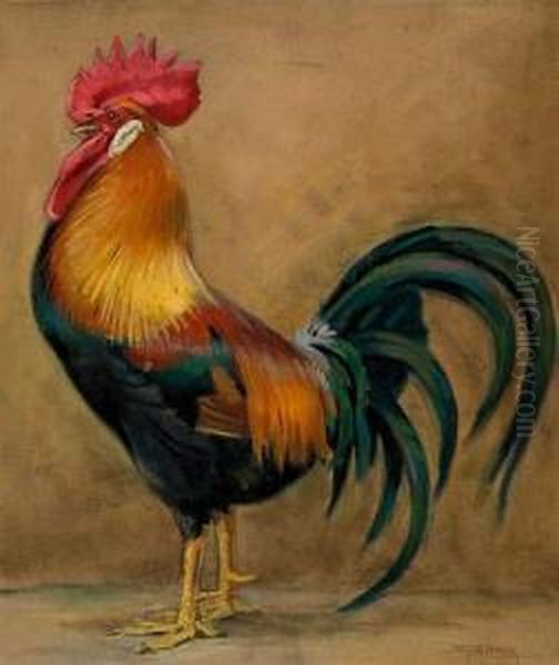 Coq De Basse-cour Oil Painting by Eugene Cartier