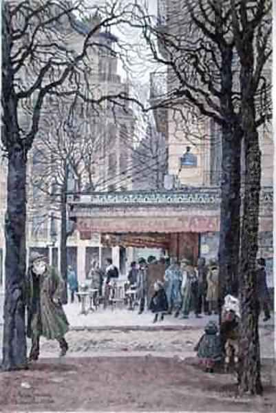 Queue at the Tabac on the corner of the Avenue du Maine and the rue Gassendi, Paris Oil Painting by Felix Brard