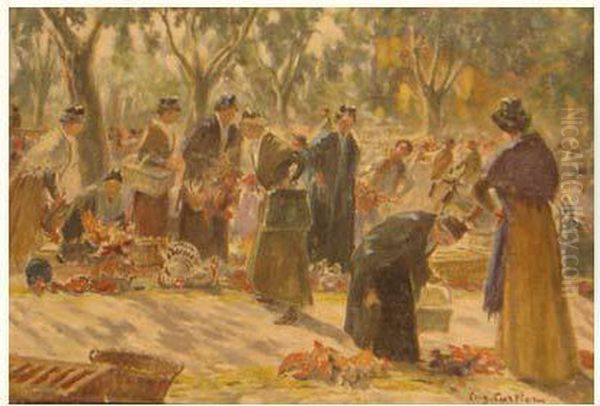 Marche En Pays Arlesien Oil Painting by Eugene Cartier