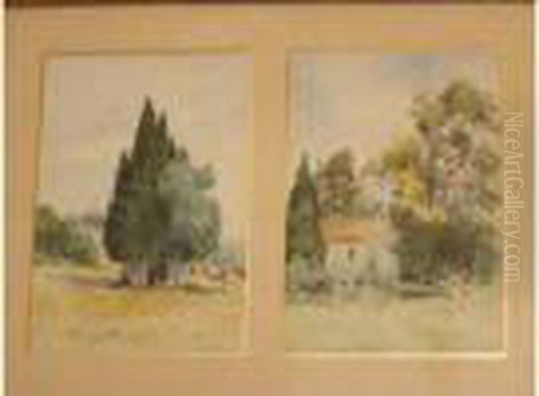 Diptyque Paysages Oil Painting by Eugene Cartier