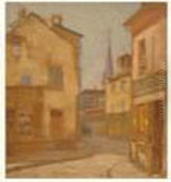 Rue De Village Oil Painting by Eugene Cartier