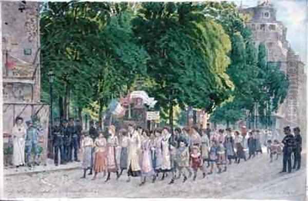 Women striking, Paris Oil Painting by Felix Brard