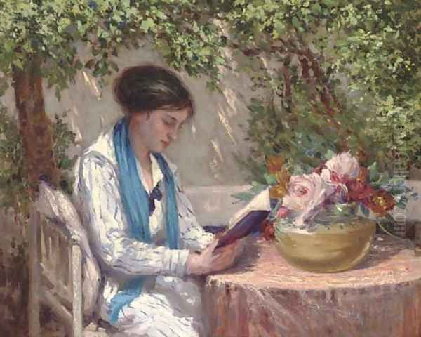 A read in the garden Oil Painting by Gennaro Befanio