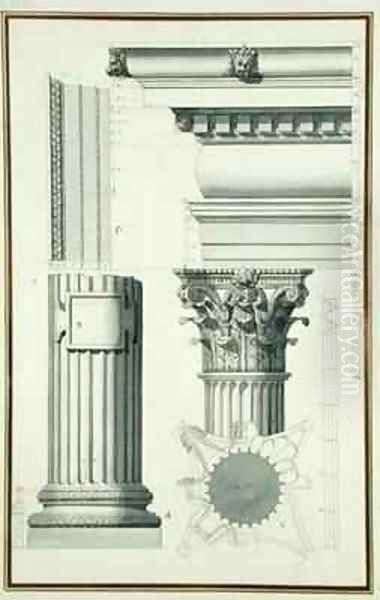 Details of a Composite Order Oil Painting by Giovanni Battista (Giambattista) Borra