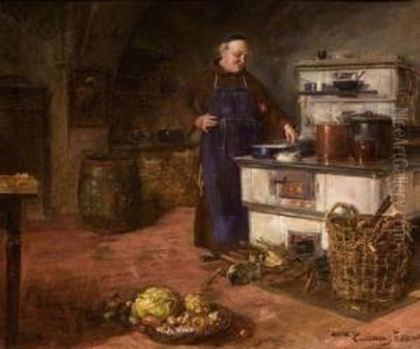 El Fraile Cocinero Oil Painting by Antonio Salvador Casanova Y Estorach