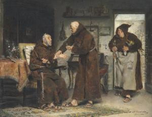 The Sick Monk Oil Painting by Antonio Salvador Casanova Y Estorach