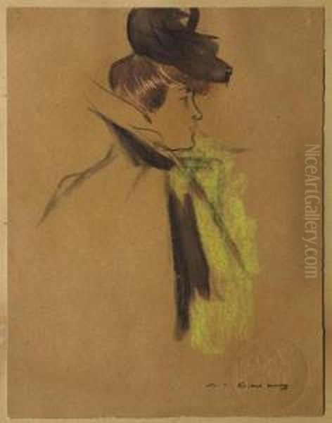 Figura Femenina Oil Painting by Ramon Casas Y Carbo