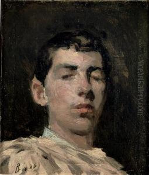 Portrait Of A Young Man Oil Painting by Ramon Casas Y Carbo