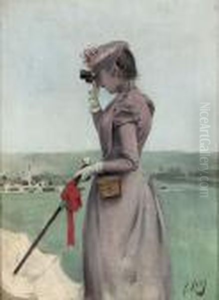 At The Races Oil Painting by Ramon Casas Y Carbo