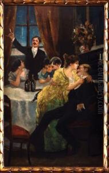 Firmado R.casas Oil Painting by Ramon Casas Y Carbo