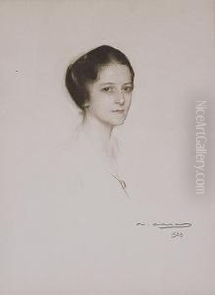 Retrato De Barbara Deering Oil Painting by Ramon Casas Y Carbo