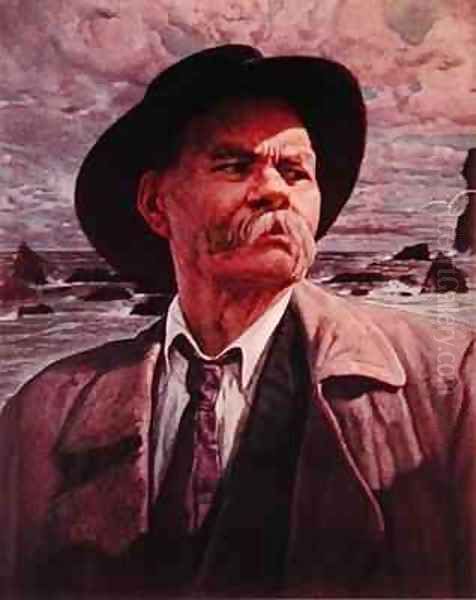 Maxim Gorky Oil Painting by Isaak Israilevich Brodsky