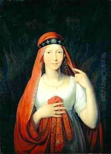 Electress Auguste von Hessen-Kassel Oil Painting by Johann Friedrich Bury