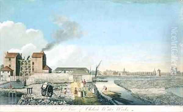 A View of Chelsea Water Works Oil Painting by John Boydell