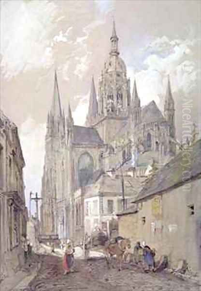 Bayeux Cathedral, View from the South East Oil Painting by John Burgess