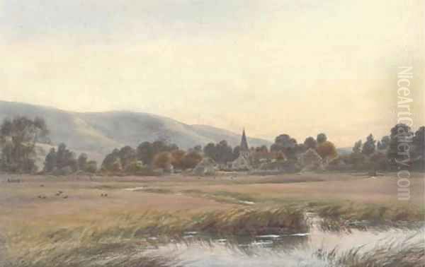 The River Arun at Bury Oil Painting by John James Bannatyne