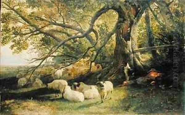 Resting Flock Oil Painting by John William Bottomley