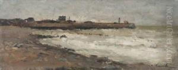 Ponton En Bord De Cote Oil Painting by Alfred Casile