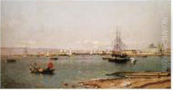 L'entree Du Port De Marseille Oil Painting by Alfred Casile