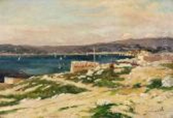 La Rade De Marseille, Vue De La Corniche Oil Painting by Alfred Casile