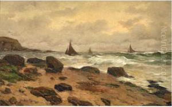 Voiliers En Mer. Oil Painting by Alfred Casile