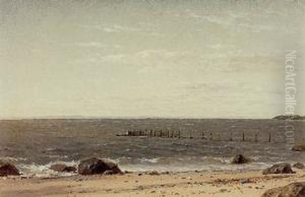 New England Beach Scene Oil Painting by John William Casilear