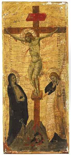 Christ on the Cross with the Virgin and Saint John the Evangelist Oil Painting by Lippo Di Benivieni