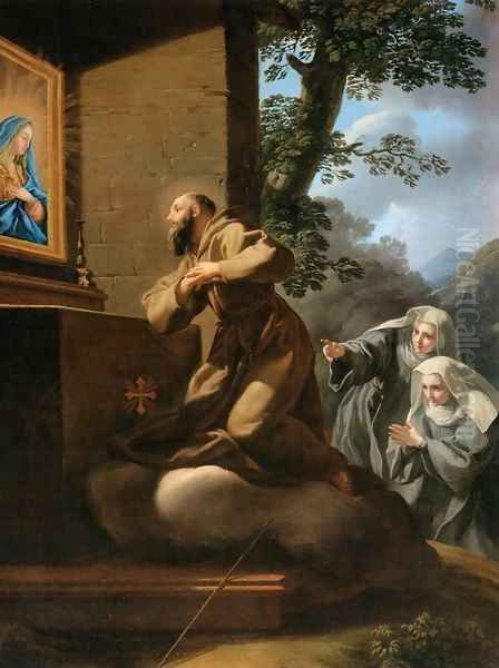 St Francis of Paola in Ecstasy Oil Painting by Pietro Bianchi