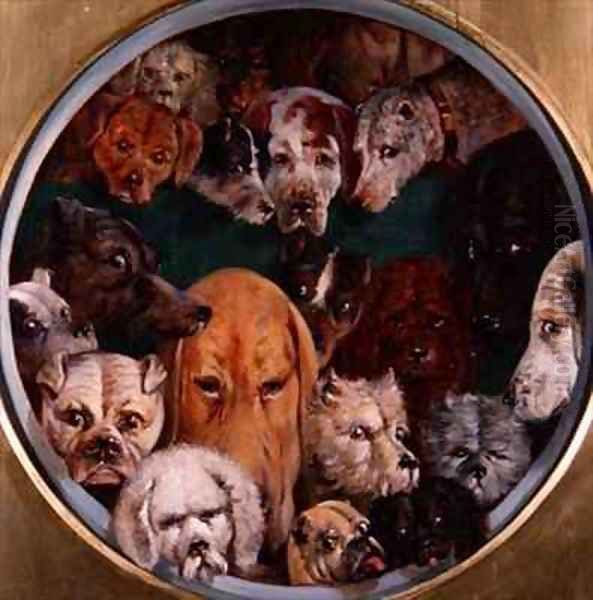 Twenty Dogs Oil Painting by Reuben Bussey