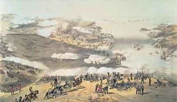 The Siege of Sevastopol during the Crimean War (1854-56) Oil Painting by Vincent Brooks