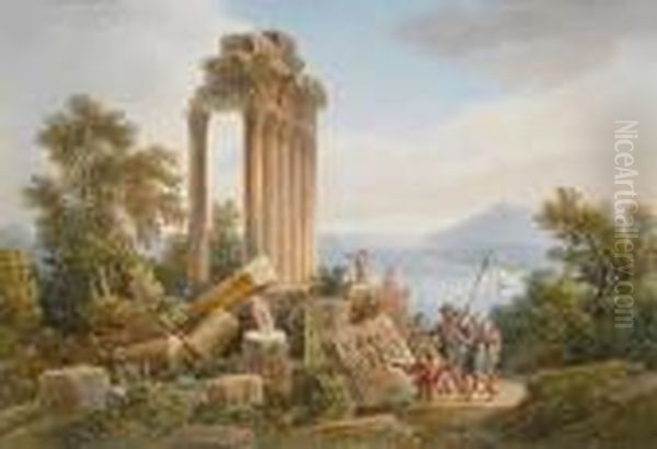 Ruines Antiques Sur Les Bords De La Mer Noire, Pres De Trebisonde (trabzon, Turkey) Oil Painting by Louis Francois Cassas