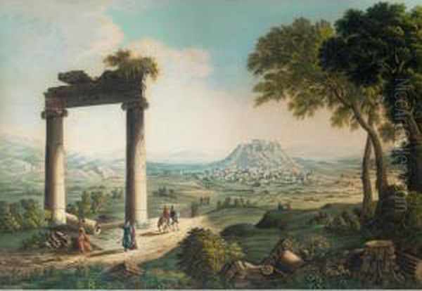 View Of Athens Oil Painting by Louis Francois Cassas