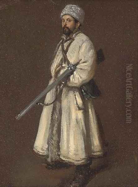 A Russian huntsman Oil Painting by Wilhelm Amandus Beer