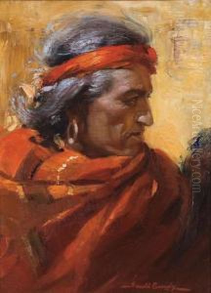 Zuni Chief Oil Painting by Ira Diamond Gerald Cassidy