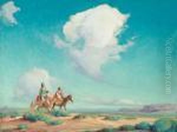 Navajo Travelers Oil Painting by Ira Diamond Gerald Cassidy