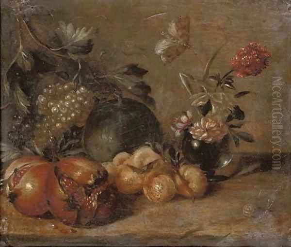 Pomegranates Oil Painting by Abraham Brueghel