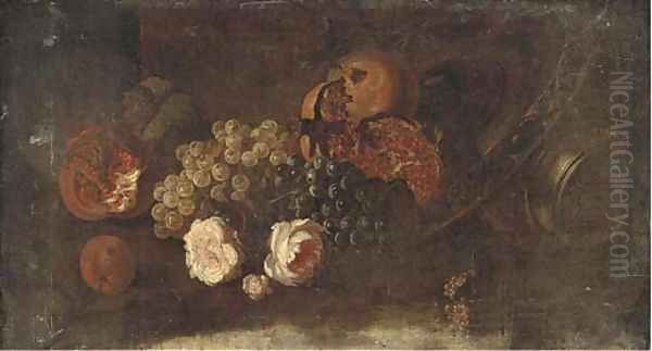 Grapes on the vine Oil Painting by Abraham Brueghel