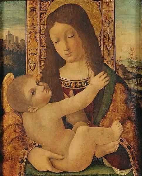 The Madonna and Child Oil Painting by Ambrogio Stefani Da Fossano Borgognone