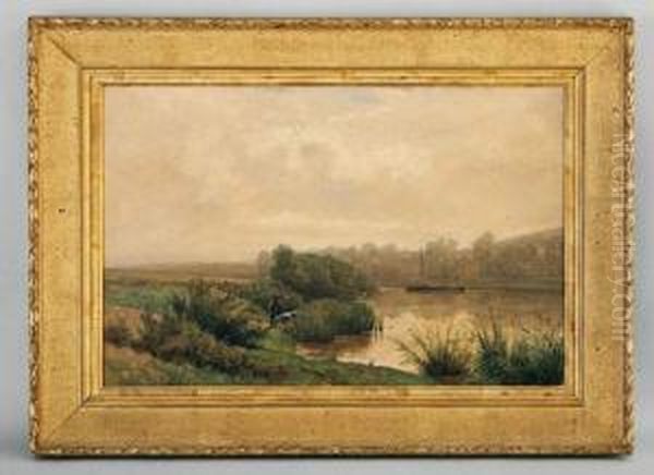 Bord Du Rhone Oil Painting by Gustave Castan