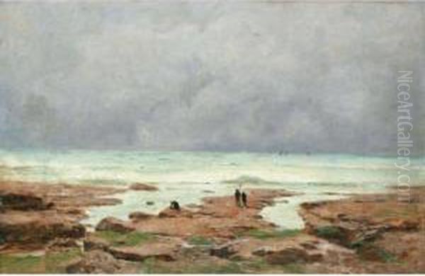 La Pointe De Saint Gildas Oil Painting by Gustave Castan