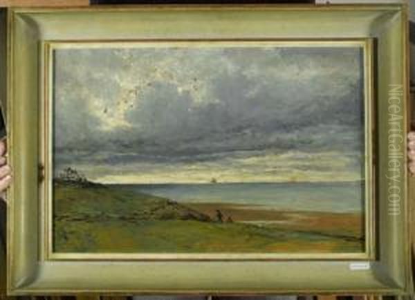 Strandszene. Oil Painting by Gustave Castan