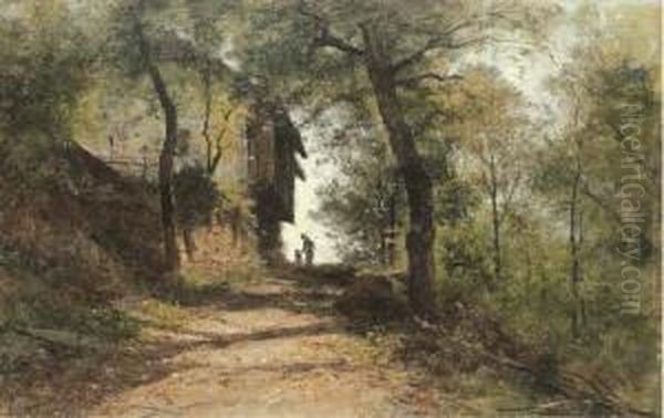 Waldweg Oil Painting by Gustave Castan