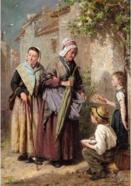 Bread For The Poor Oil Painting by Pierre Jean Edmond Castan