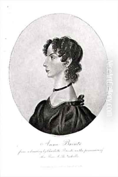 Portrait of Anne Bronte (1820-49) from a drawing in the possession of the Rev. A. B. Nicholls Oil Painting by Charlotte Bronte