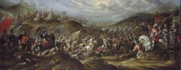 The Battle Of Milvian Bridge Oil Painting by Pauwel Casteels