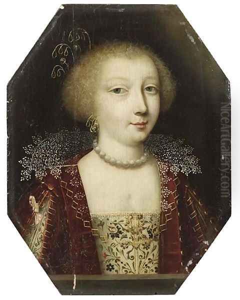 Portrait of a young lady Oil Painting by Charles Beaubrun