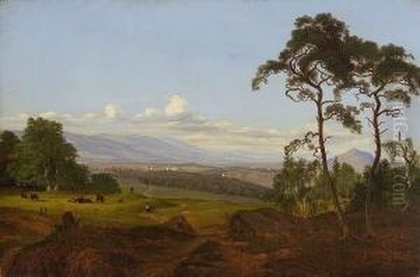 Bohmische Landschaft Bei
 Teplitz Oil Painting by Johann Anton Castell