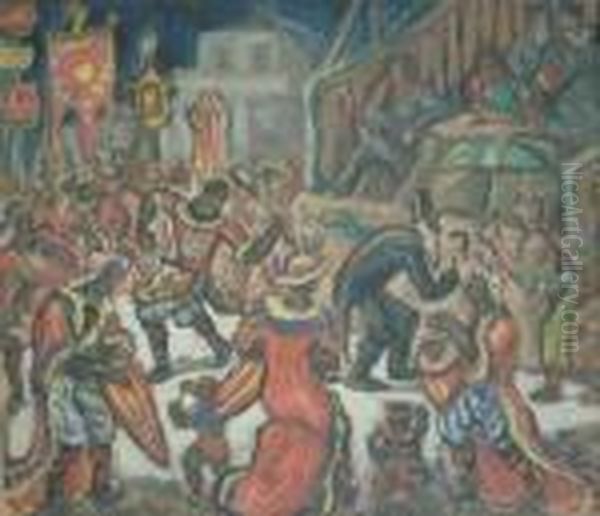 Candombe Oil Painting by Carlos Alberto Castellanos